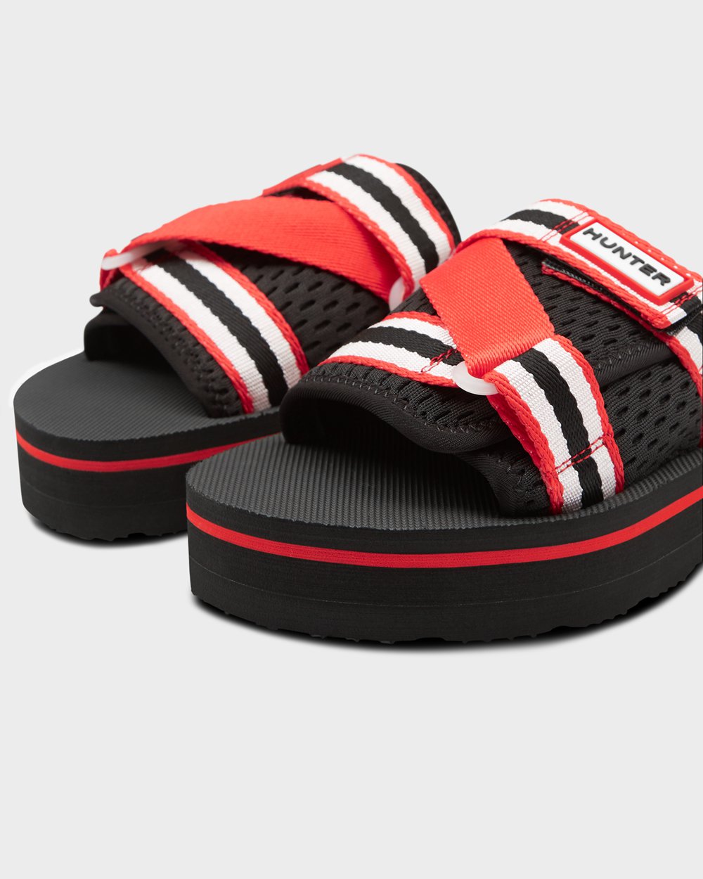 Sandalias Original Flatform Beach Hunter Mujer - Negros/Blancos/Rojos - 184036KQZ